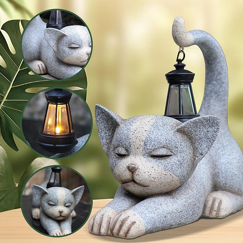 Solar Cute Cat Garden Statue Light – Outdoor Waterproof Decorative Light for Yard, Porch, Lawn, and Walkway, Perfect Birthday Gift2