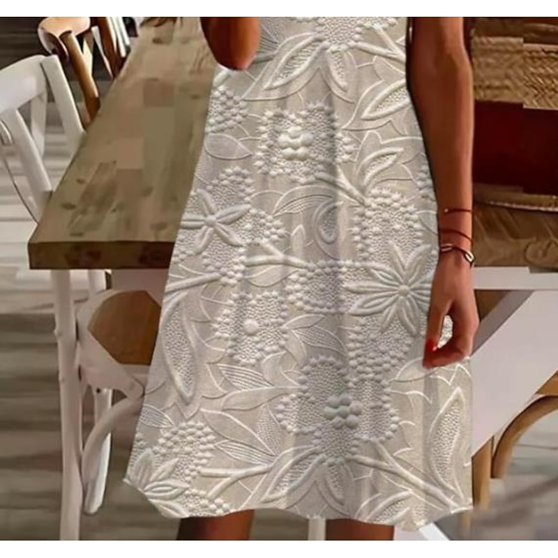 Women's Mini Dress Casual Dress Elegant Tropical Hawaiian Daily Regular Fit 3D Print Floral Short Sleeve Crew Neck Black White Pink Blue Summer3