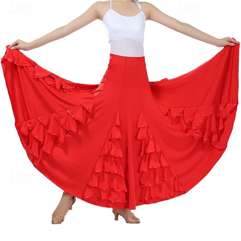 Elegant Mulberry Silk Dance Hall Waltz Long Skirt Unisize4