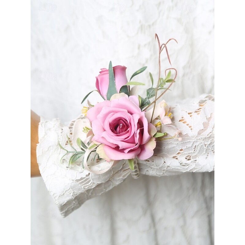 Wedding Boutonniere and Wrist Corsage – Elegant Artificial Rose Floral Accessories for Groom, Groomsmen, Bridesmaids, and Special Events2