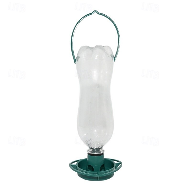 1 Piece Outdoor Bird Feeder, Automatic Hanging, Classic Seed Feeder, Plastic Feeding Bowl For Parrots, Pigeons, Pets, Inner Bottles Mouth Docking Feeding Accessories2