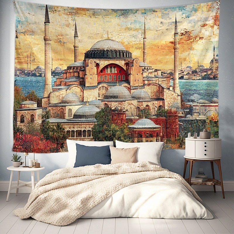 Ramadan Constantinople Hanging Tapestry Wall Art Large Tapestry Mural Decor Photograph Backdrop Blanket Curtain Home Bedroom Living Room Decoration