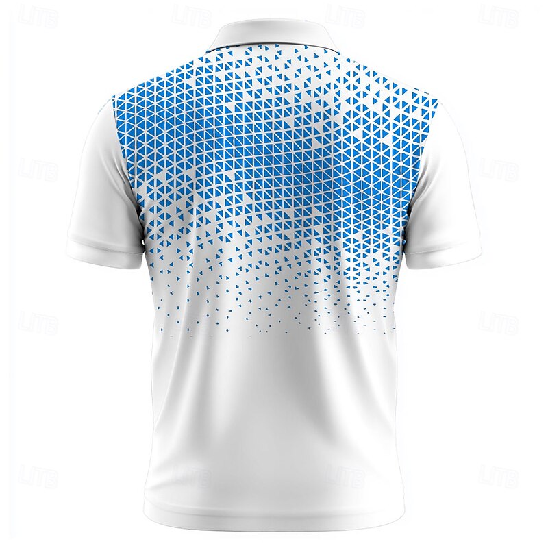 Men's Geometic Polo Short Sleeve Polo Shirts Collared Shirts Casual School Outdoor Daily Wear Home Wear 3D Print Summer Spring Fall Blue Orange Gray4