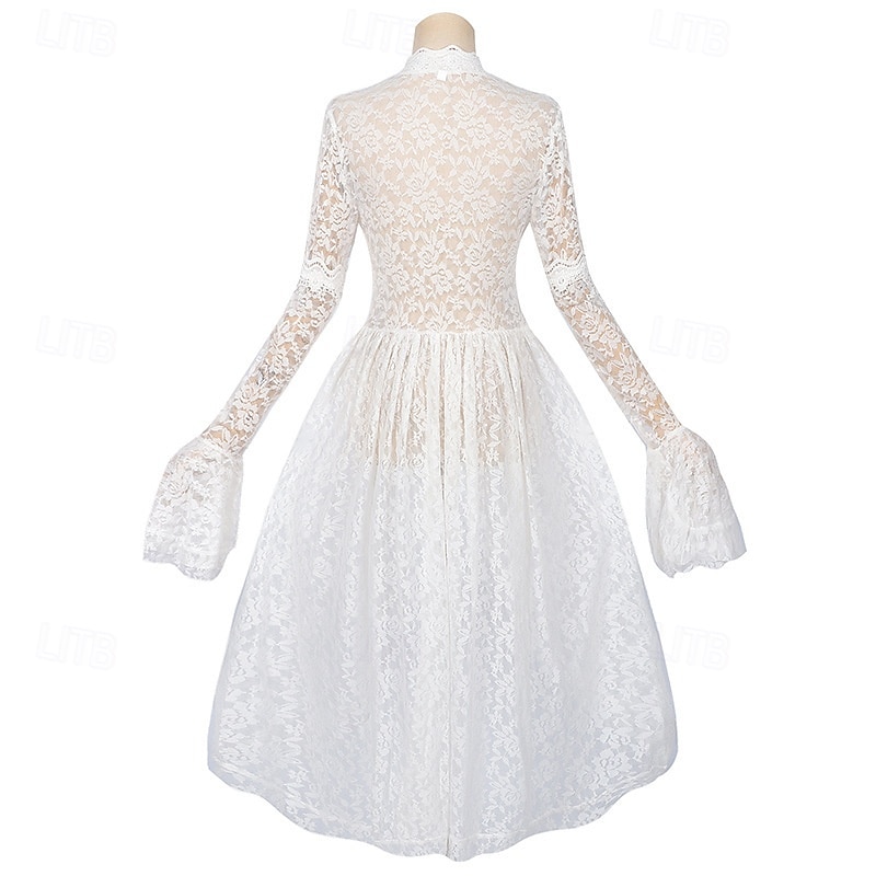 Retro Vintage Punk & Gothic Dress Masquerade Vampire Lace Fancy Dress Women's Fantasy Halloween Carnival Masquerade Halloween Event / Party Adults' Dress3