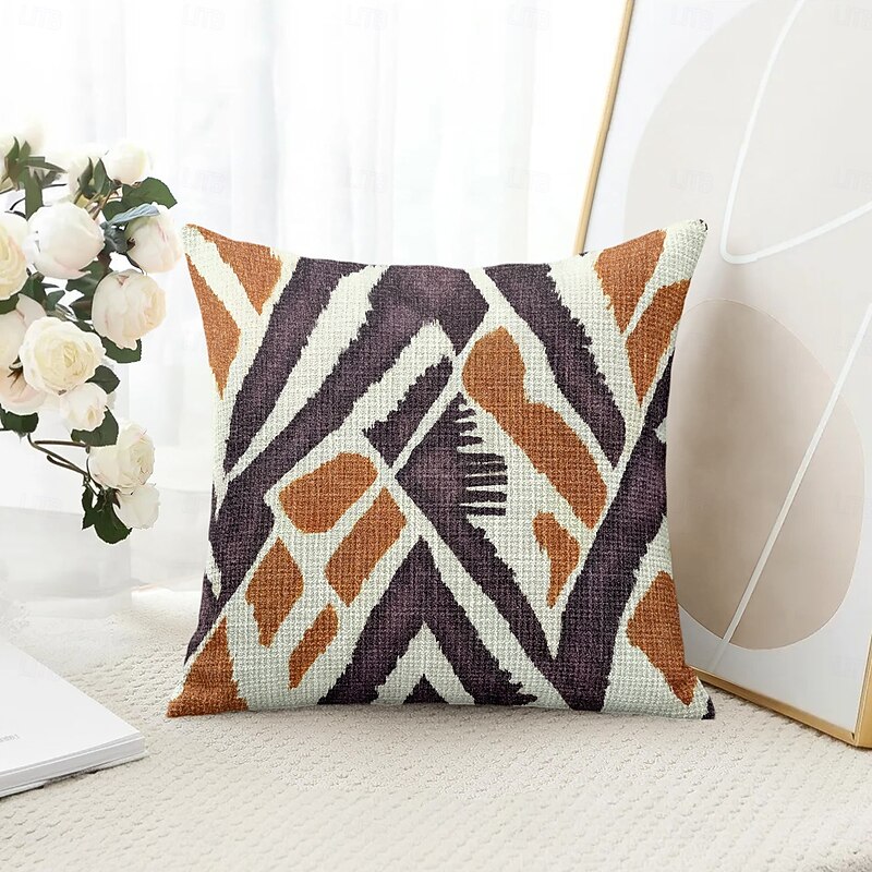 Striped Geometric Decorative Toss Pillows Cover 1PC Soft Square Couch Cushion Case Pillowcase for Bedroom Livingroom Sofa Chair4