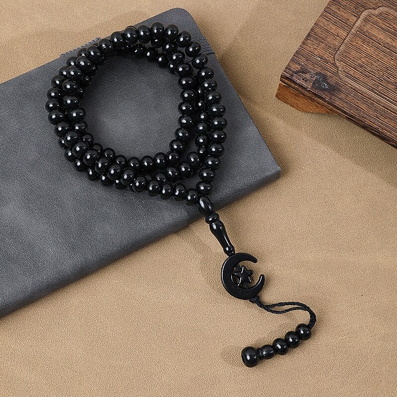 Tulsi Japa Mala Prayer Beads 99 Beads Necklace Bracelet Dubai Islamic Arabian Muslim Ramadan Adults' Unisex Accessories3