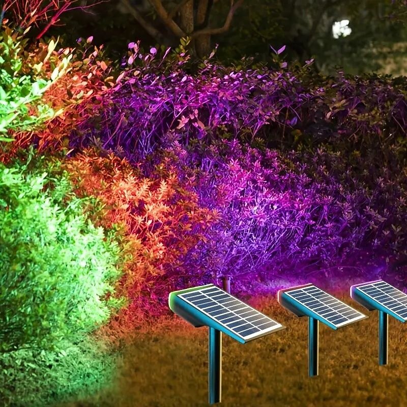 Solar Flood Lights Spotlight 9LEDs Outdoor Waterproof Floodlight for Garden Swimming Pool Pond Courtyard Landscape Decor Lighting