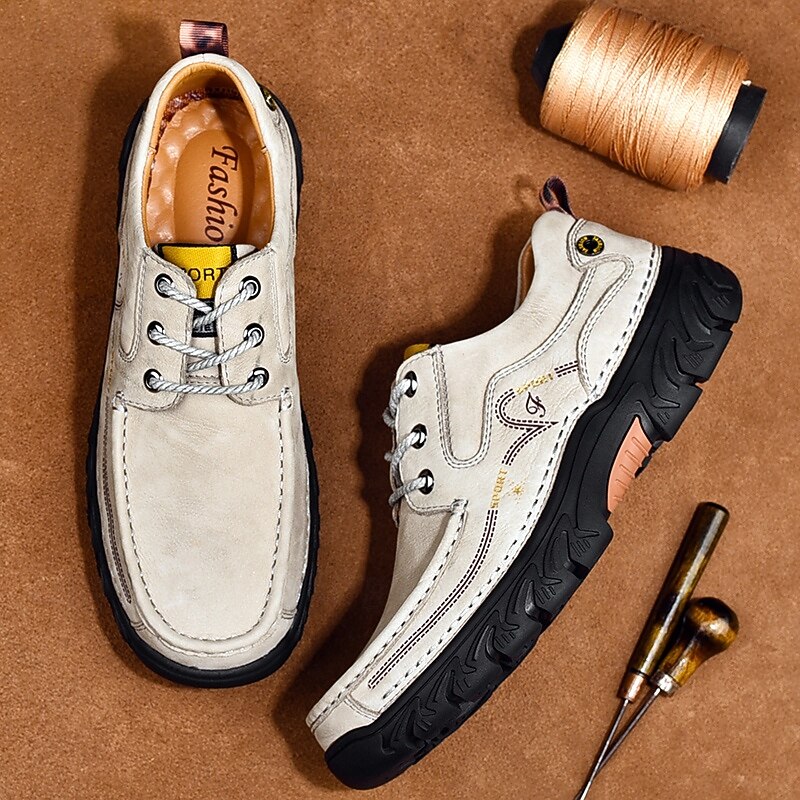 Men's Rugged Outdoor Lace-Up Shoes – Durable Non-Slip Casual Walking Sneakers for Hiking and Work3