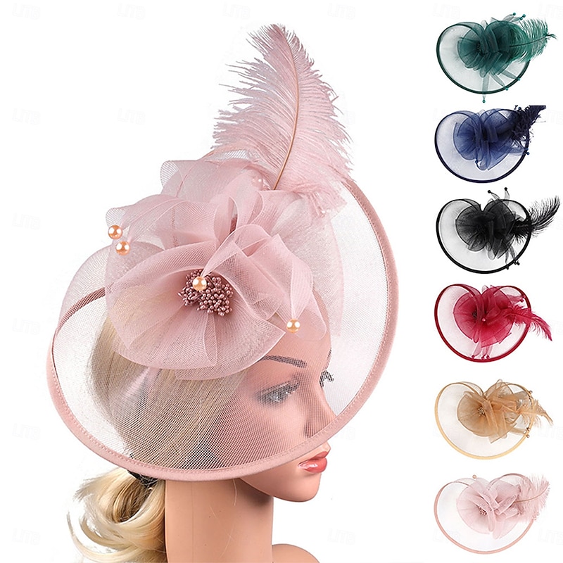 Headdress Feather Wedding Tea Party Horse Race Cocktail Vintage Cute With Feather Headpiece Headwear