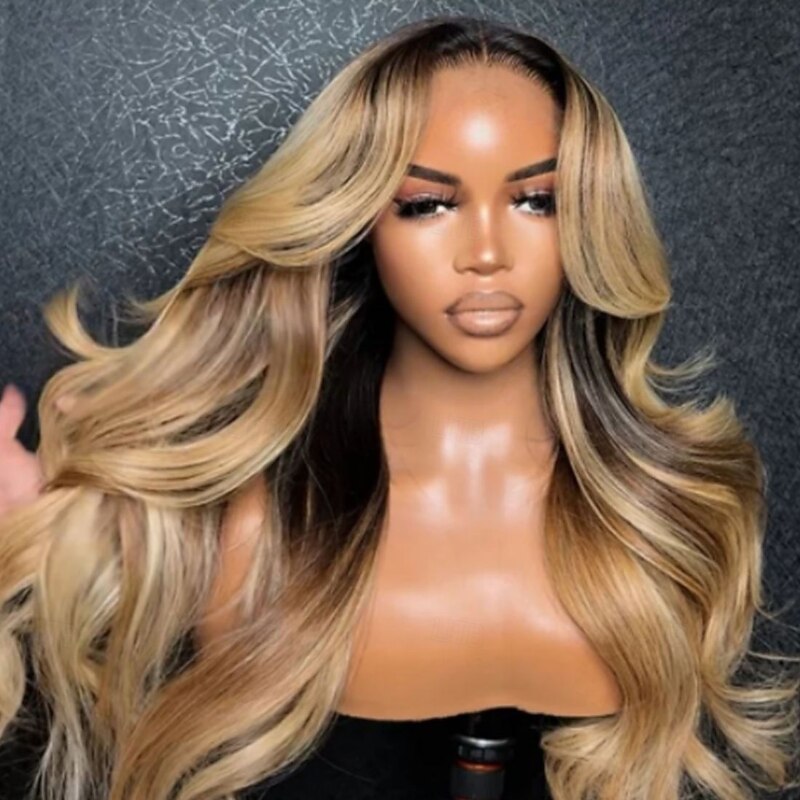 Human Hair 5x5 Closure 13x4 Lace Front Wig Layered Haircut Brazilian Hair Wavy Multi-color Wig 130% 150% Density Ombre Hair Highlighted / Balayage Hair Glueless Pre-Plucked For Women Long Human Hair2