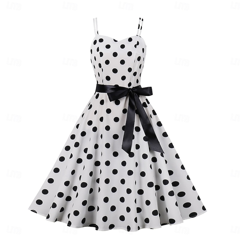 Retro Vintage 1950s Rockabilly Dress Swing Dress Polka Dot Fancy Dress Women's Carnival Masquerade Daily Wear Bachelorette Party Adults' Dress Homecoming Dresses2