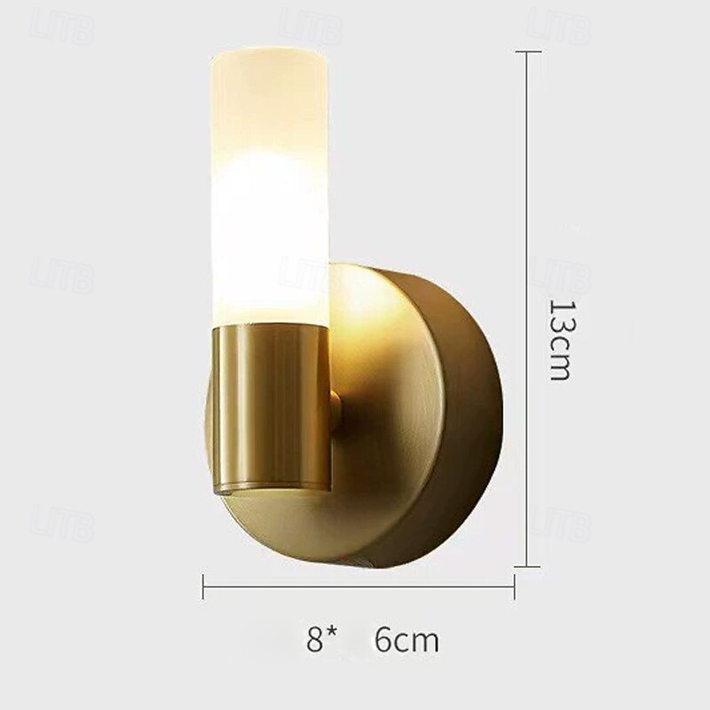 Indoor Wall Lamp LED Warm White Modern Brass Up Down Wall Sconce Decorative Light Fixture 110-240V 5W for Bedroom Bathroom Living Room4