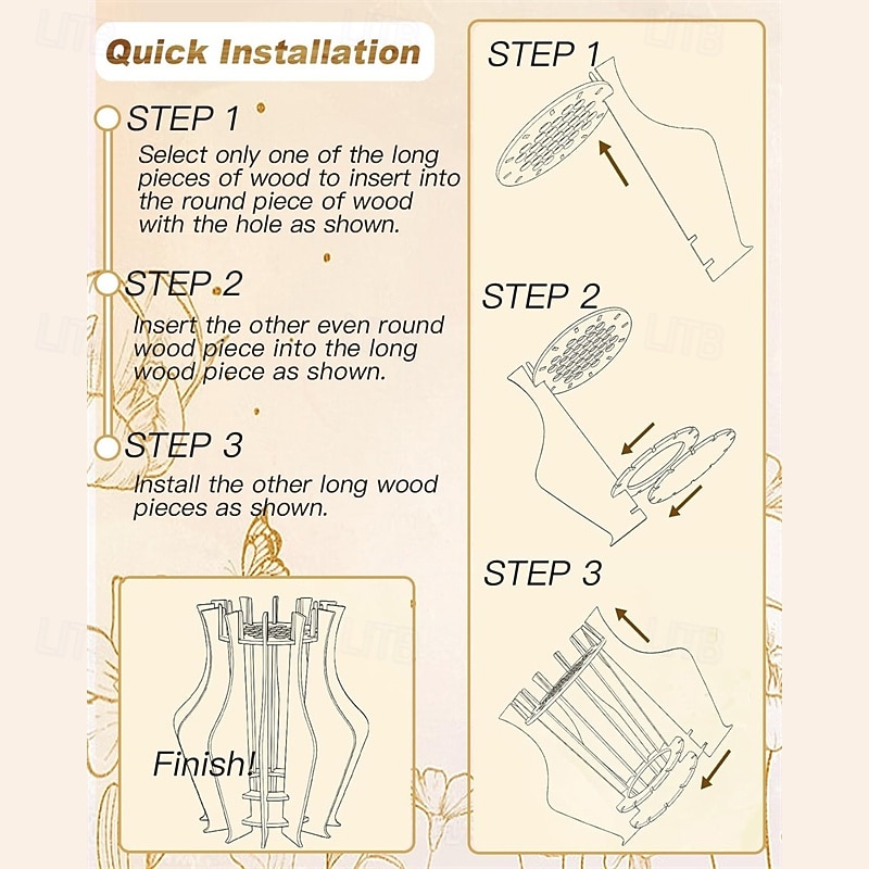 Wooden Vase for Flowers Building Sets Vase Building Set for Roses Wooden Puzzle Flower Vase for Flower Bouquet Building Set Display Stand for Flower Building Sets Gift for Flower Lovers Adults an3