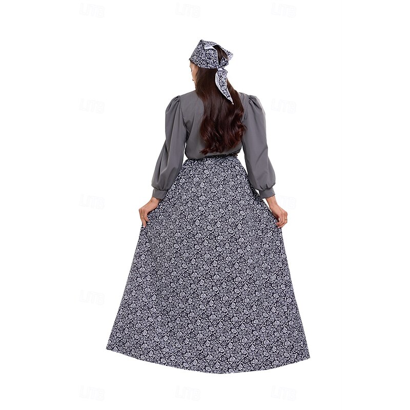 Retro Vintage Victorian Medieval Dress Chemise OverDress Irish Peasant Fancy Dress Women's Masquerade Masquerade Casual Daily Renaissance Fair Adults' Dress3