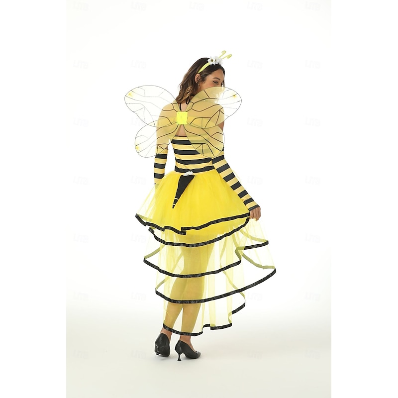 Bee Halloween Cosplay Costume Funny Costumes Cosplay Adults' Women's Carnival Masquerade Mardi Gras Performance Party Masquerade Easy Halloween Costumes Dress Up4