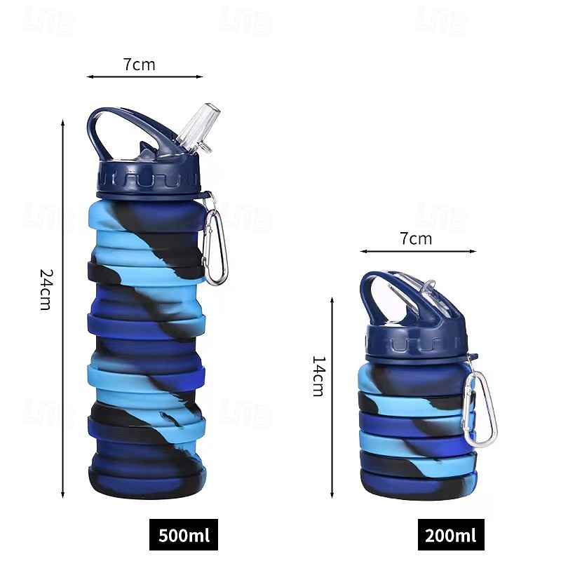 Collapsible Silicone Water Bottle - Leakproof, BPA-Free & Space Saving for Hiking & Travel4