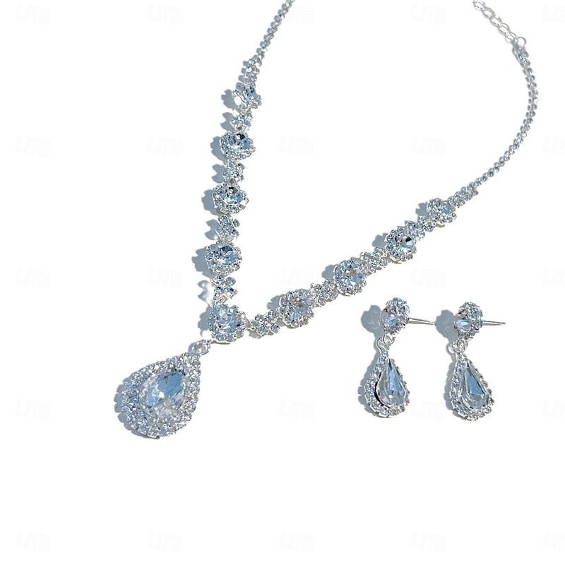 Bridal Jewelry Sets One-piece Suit Alloy 1 Bracelet Earrings Necklace Women's Elegant Fashion Luxury Cute Fancy Joy Round Jewelry Set For Party3