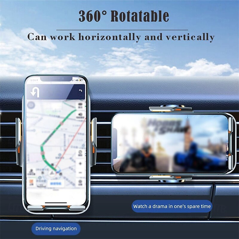 15W Automatic Car Wireless Fast Charger Phone Stand Holder Auto Car Mount For iPhone 16 15 14 13 12 Samsung Huawei Xiaomi LG Infrared Induction QI Wireless Charging3