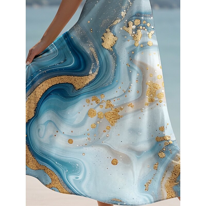 Women's Maxi Dress Casual Dress A Line Dress Slip Dress Elegant Vacation Stylish Daily Regular Fit Ombre Abstract Marble Sleeveless V Neck Maroon Royal Blue Blue Purple Summer Spring Fall3