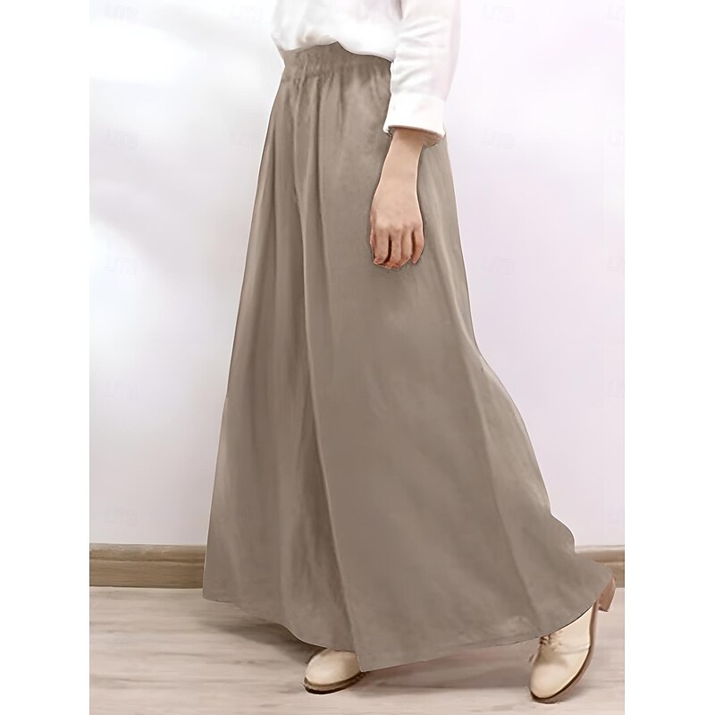 Women's Chinos Vintage Fashion Basic Full Length High Waist Plain Pocket Comfort Inelastic Outdoor Vacation Yoga claret Dark navy Khaki Army Green Summer Spring Fall Winter Loose Fit2