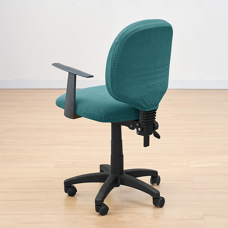 2 Pcs/set Water Resistant Jacquard Office Chair Cover - Stretch, Removable & Washable4