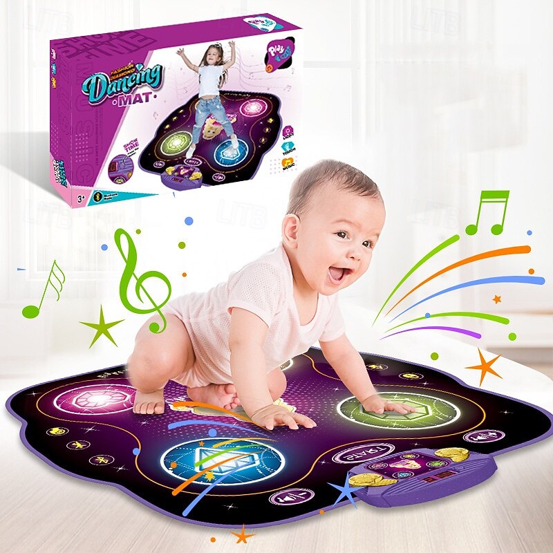 Multicolor Interactive Floor Piano Keyboard - Musical Mat, Polyester Animal Design Carpet Blanket, Toys, Touch3