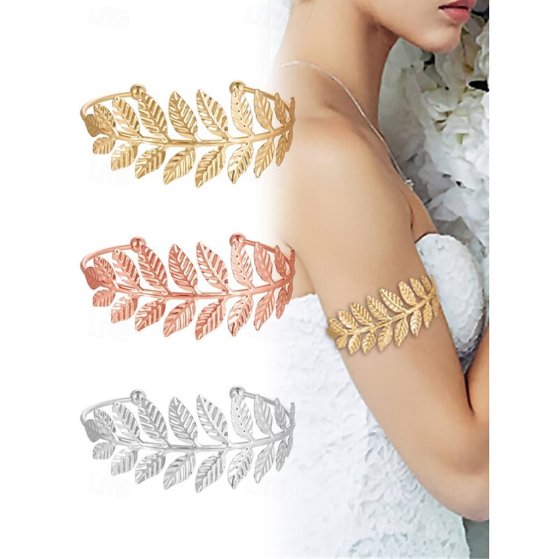 Leaf Design Armband Bracelet for Women – Adjustable Gold, Rose Gold, and Silver Options for Weddings and Special Occasions4