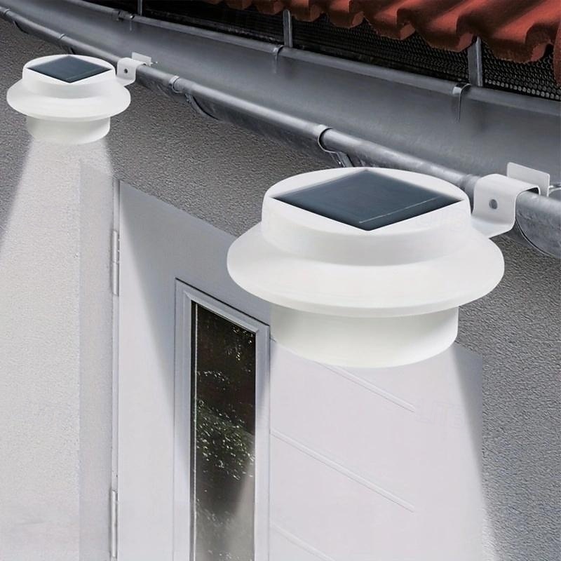 1Pc outdoor solar wall lamp eaves lamp IP44 waterproof groove lamp fence staircase courtyard garden balcony lighting