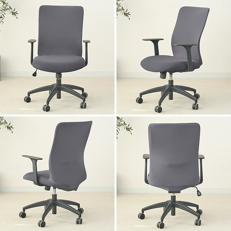 Stretch Velvet Office Chair Cover - Soft, Removable, Washable & Zippered3