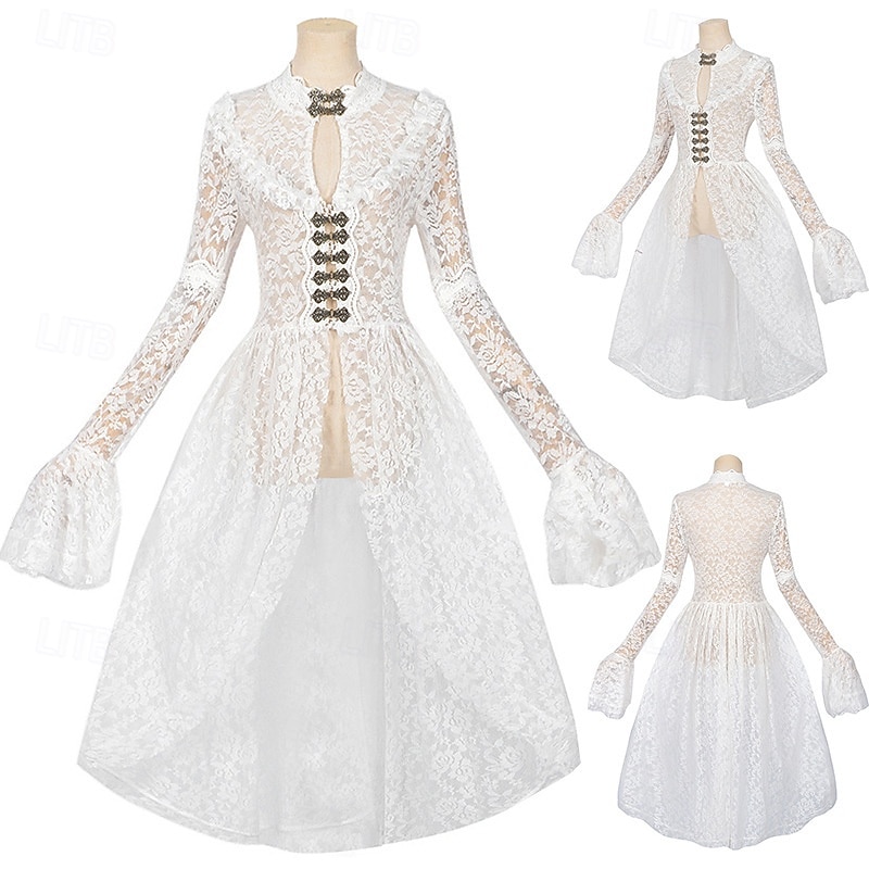 Retro Vintage Punk & Gothic Dress Masquerade Vampire Lace Fancy Dress Women's Fantasy Halloween Carnival Masquerade Halloween Event / Party Adults' Dress