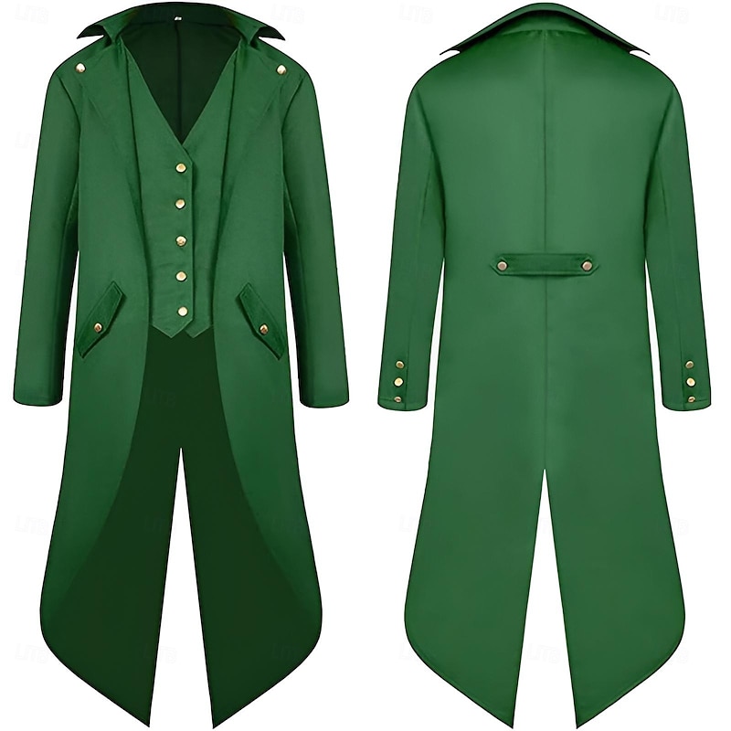 Elf Irish Halloween Outfits Tailcoat Carnival Costume Retro Vintage Medieval Renaissance Adults' Men's Halloween Carnival Performance Party Easy Halloween Costumes Dress Up2