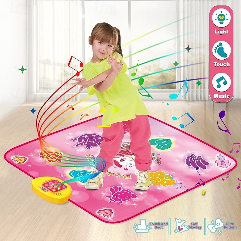 Dance Mat - 9 Keys Light Up Electronic Dance Mat Dolls Princess Girl Toys Kids Musical Mat Dance Floor Mat Birthday Gift For 3 5 7 9 10 Years Old And Up Girls