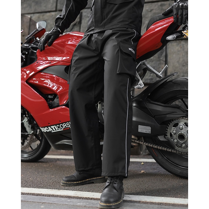 Men's Cycling Pants Bike Pants Solid Color Bike Pants / Trousers Bottoms with 3 Rear Pockets Waterproof Reflective Strips Sports Black Clothing Apparel4