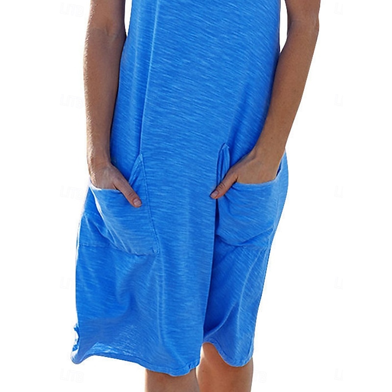 Women's Midi Dress Casual Dress Tank Dress Basic Casual Vacation Daily Regular Fit Graphic Sleeveless U Neck Black White Pink Sky Blue Summer4