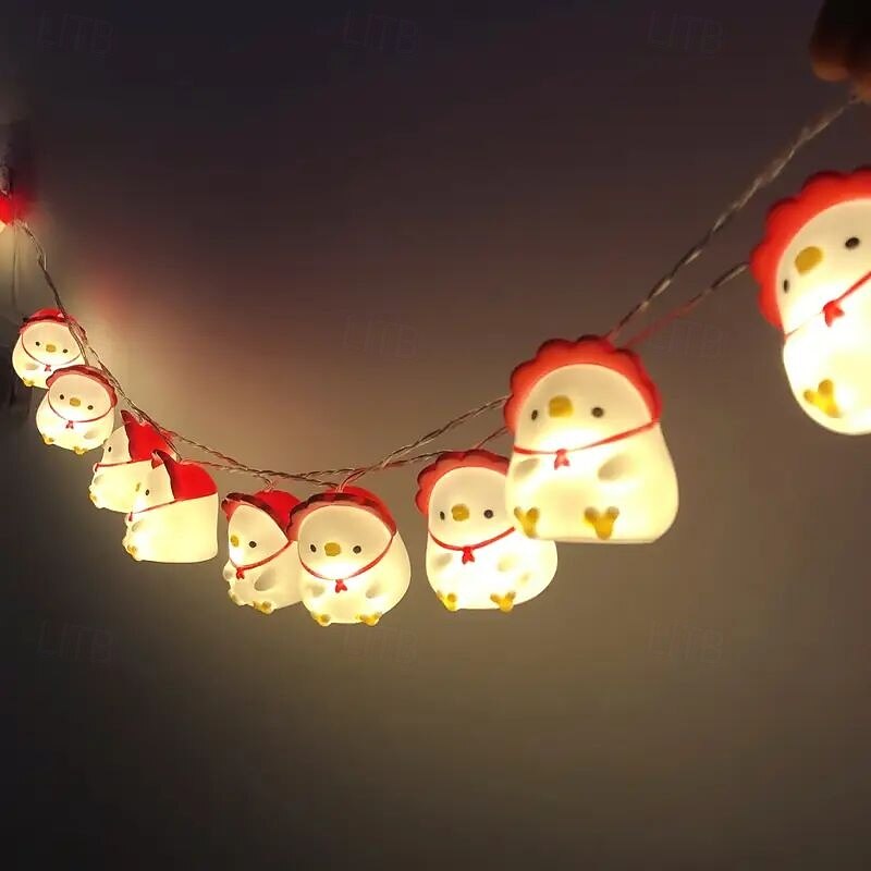 1.5m Easter Chicken String Lights 10LEDs Cute LED Rabbit & Cartoon Animal Fairy Lights, Holiday Party & Bedroom Decor3