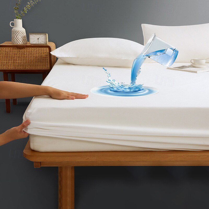Queen Full King Protective Bed Cover Waterproof Mattress Protector Fitted Sheet Bed Protector Mattress Cover Smooth Top Breathable Skin Friendly Noiseless2