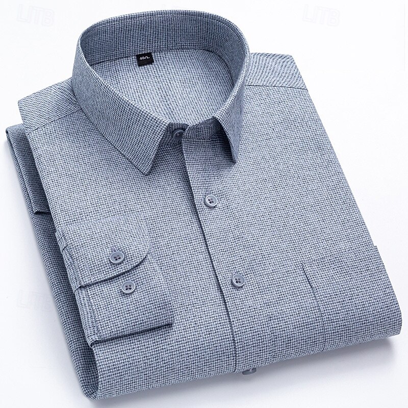 Men's Shirt Dress Shirt Button Up Shirt Plain Wedding Party Red Royal Blue Blue Sky Blue Long Sleeve Lapel Spring Fall Clothing Apparel Front Pocket3