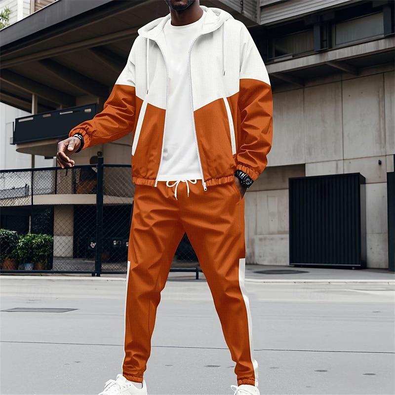 Men's Athletic Pants Active Pants Sweatpants Set Pocket Drawstring Elastic Waist Color Block Comfort Sports Outdoor Daily Fashion Casual Black Wine Micro-elastic