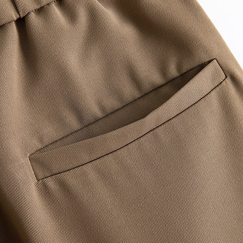 Men's Shorts Dress Shorts Pleated Elastic Waist Straight Leg Plain Comfort No-Iron Knee Length Office Business Daily Fashion Streetwear Black Brown4