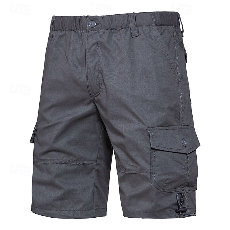 Men's Cargo Shorts Shorts Bermuda shorts Multi Pocket Straight Leg Plain Breathable Moisture Wicking Knee Length Outdoor Casual Camping & Hiking Fashion Streetwear Army Yellow Black4