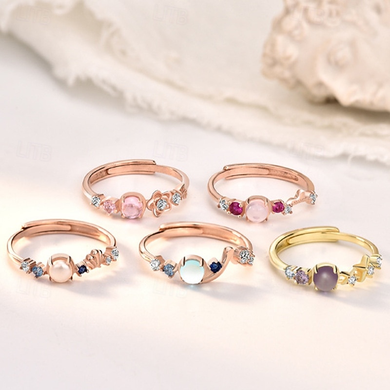 Anime Cartoon Princess Cosplay Ring Women Cute Crown Zircon Adjustable Opening Luxury Rings Jewelry Gift Accessories