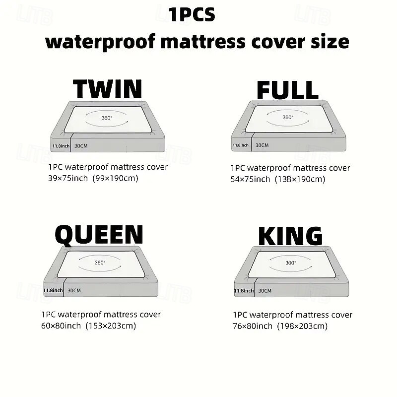 Queen Full King Protective Bed Cover Waterproof Mattress Protector Fitted Waterproof Sheet Bed Protector, Mattress Pad Noiseless Soft Breathable, for Infant Kids Adults Elderly Pets, Deep Pocket4