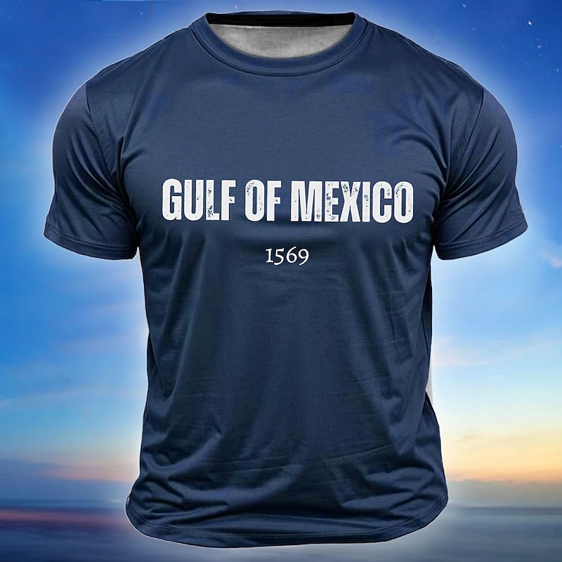 Men's Short Sleeve T-Shirt with Gulf of Mexico 1569 Graphic Print3