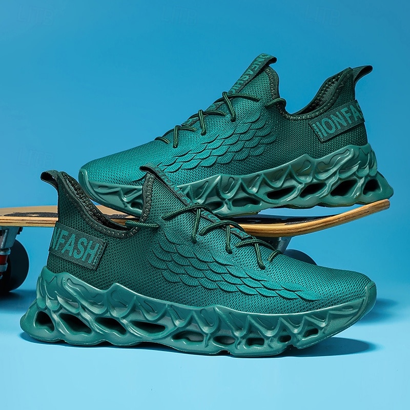 Men's Green Running Sneakers with Mesh Upper and Lightweight Design – Breathable, Comfortable Athletic Shoes for Sports, Workouts and Casual Wear4