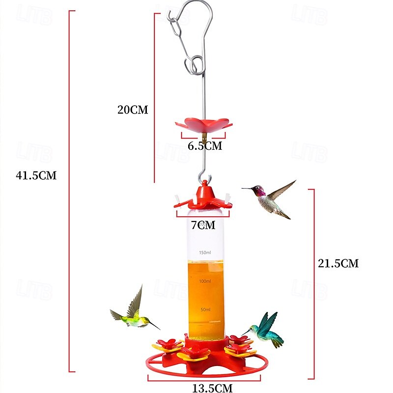 Hummingbird Feeder, Leak Proofnd Circular Perch 5 Feeding Ports for Outdoors, Deck, Patio4