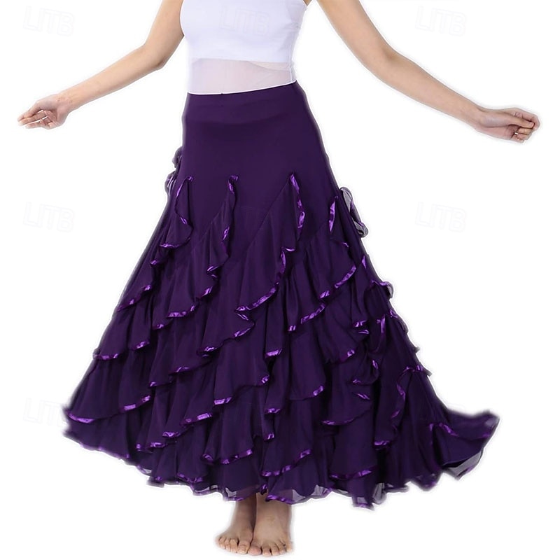 CISMARK Elegant Ballroom Dance Latin Party Long Skirt Competition Dress