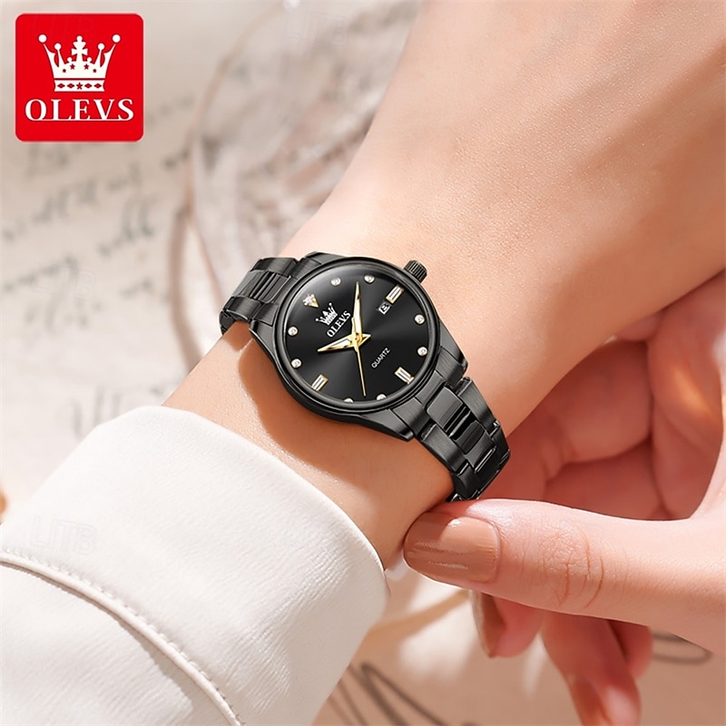 New Olevs Brand Women'S Steel Belt Quartz Watch Luminous Calendar Fashion Multi-Functional Quartz Watch Waterproof Sports Leisure Watch