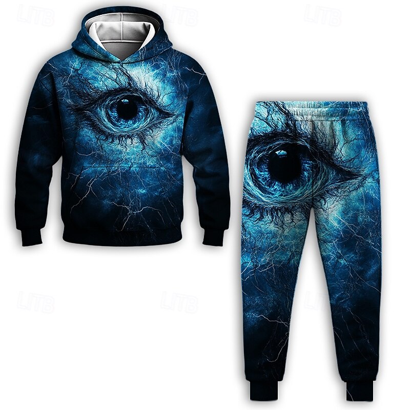 Boys 3D Graphic Animal Hoodie & Sweatpants Set Sports Suit Tracksuits Long Sleeve Spring Fall Daily Basic Casual Kids 4-12 Years Hooded Outdoor Vacation Sports Tailored Fit2