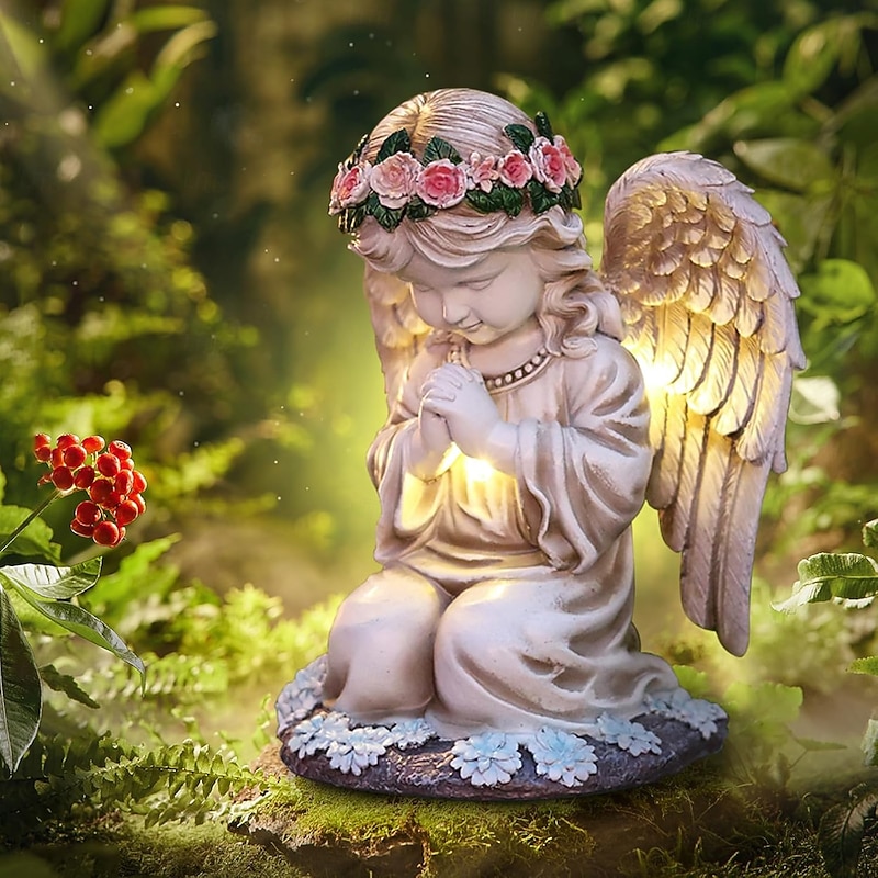 Solar Praying Angel Statue Light – Waterproof Garden Outdoor Light for Yard, Lawn, and Holiday Decoration, Perfect Mother's Day or Birthday Gift