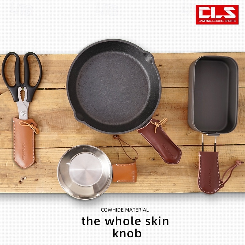 1pc Camping Outdoor PU Leather Cover, Waterproof and Durable, Perfect for Protecting Gear and Outdoor Equipment, Stylish and Practical2